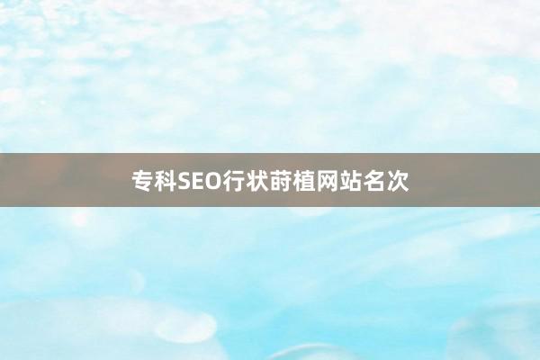 专科SEO行状莳植网站名次